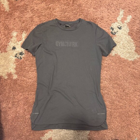 Gymshark Shirt Mens Small Muscle Fit Gray Logo Spell Out Athletic Gym Lifting - Picture 1 of 6
